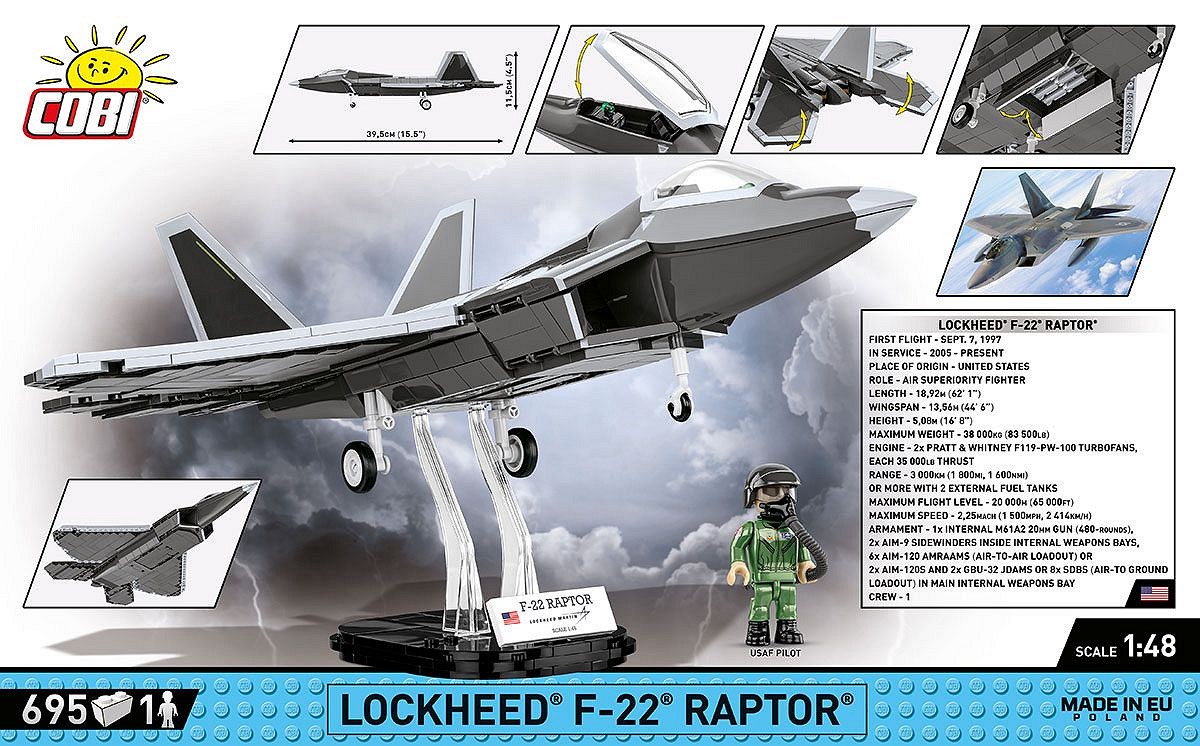 Lockheed F-22 Raptor (COBI-5855)  Samoloty  Cobi.eu
